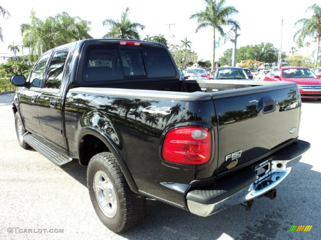 2002 F150 Lariat SuperCrew 4x4 - Black / Medium Parchment photo #9