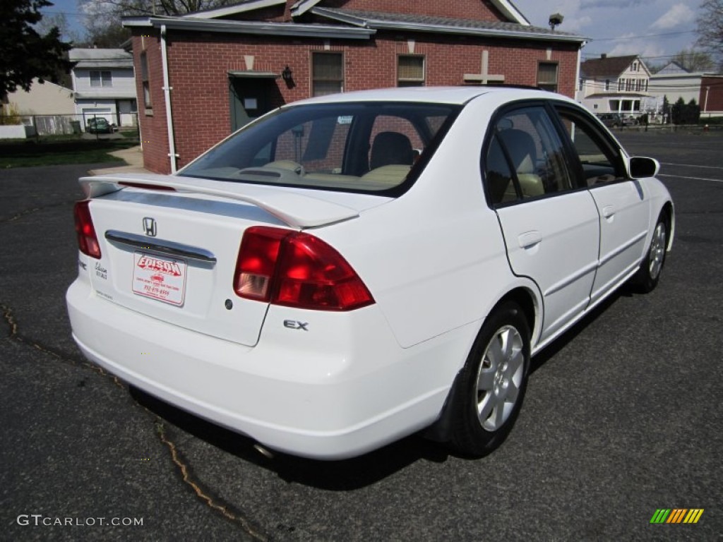 2002 Civic EX Sedan - Taffeta White / Beige photo #7
