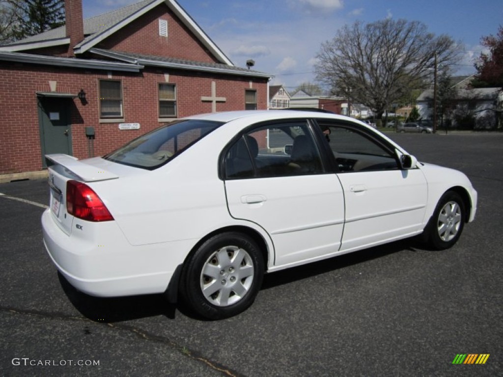 2002 Civic EX Sedan - Taffeta White / Beige photo #8