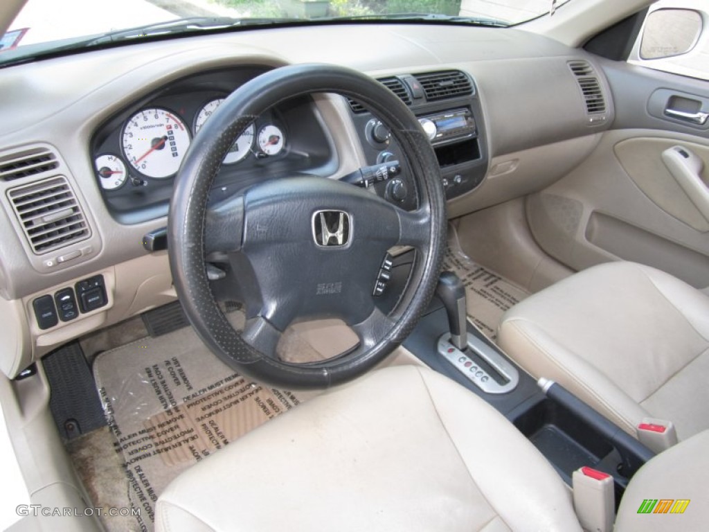 Beige Interior 2002 Honda Civic EX Sedan Photo #63614785