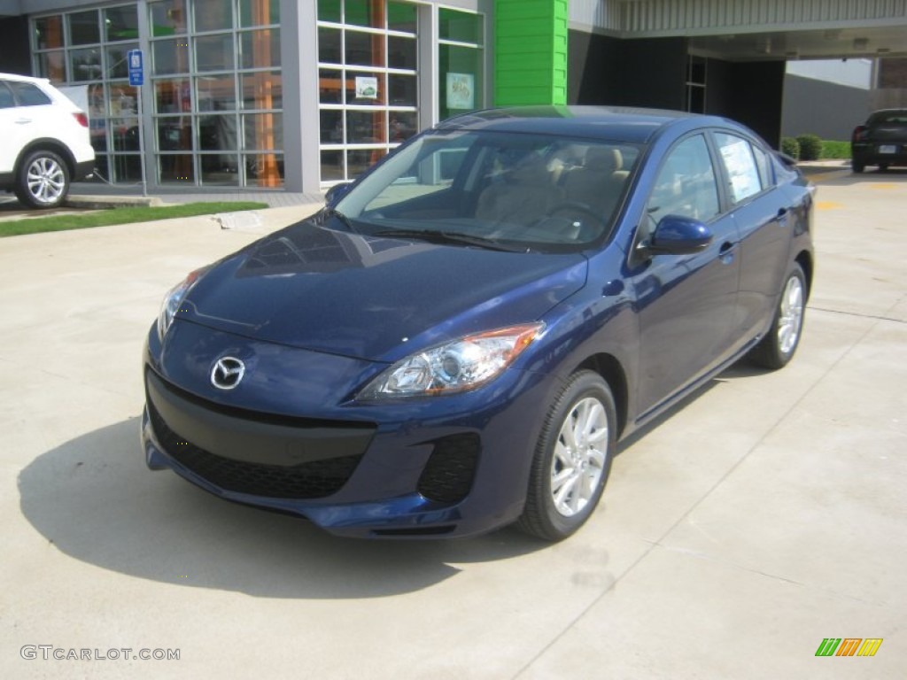 2012 MAZDA3 i Touring 4 Door - Indigo Lights Mica / Dune Beige photo #1