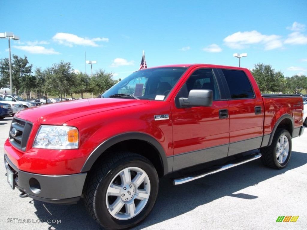 2006 F150 FX4 SuperCrew 4x4 - Bright Red / Black photo #13