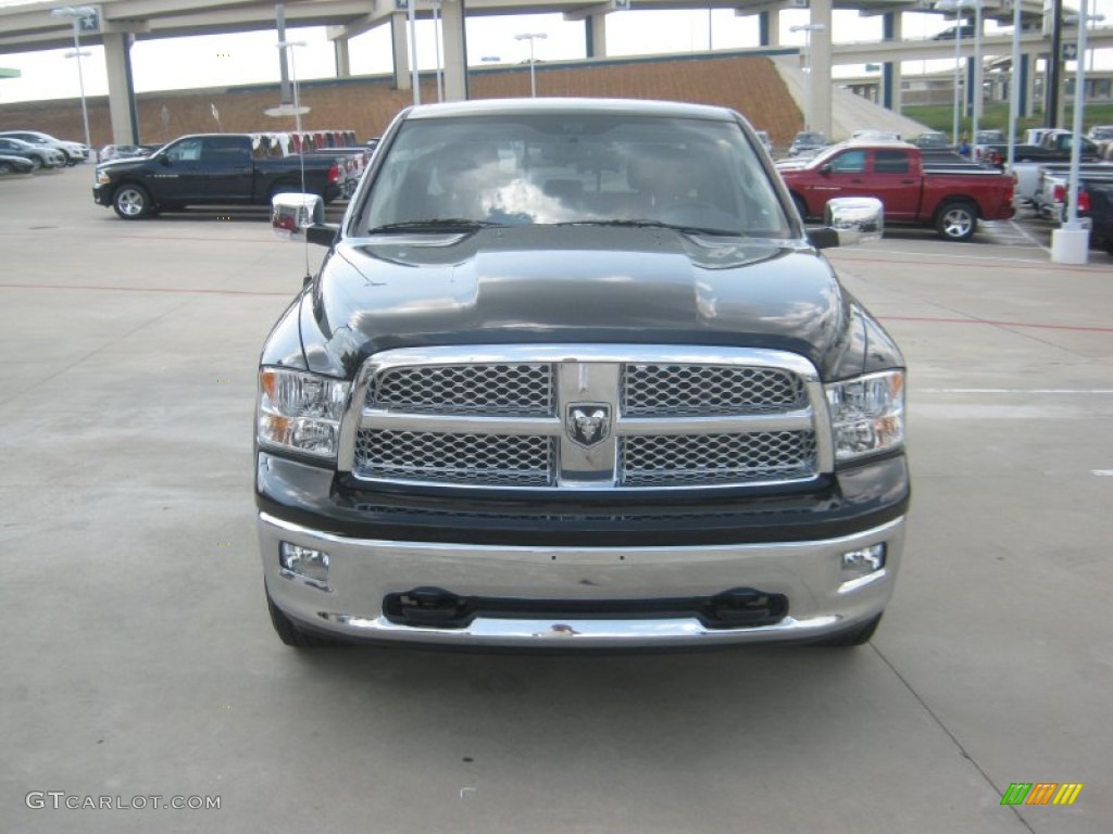 2012 Ram 1500 Laramie Longhorn Crew Cab 4x4 - Black / Dark Slate Gray/Russet photo #8