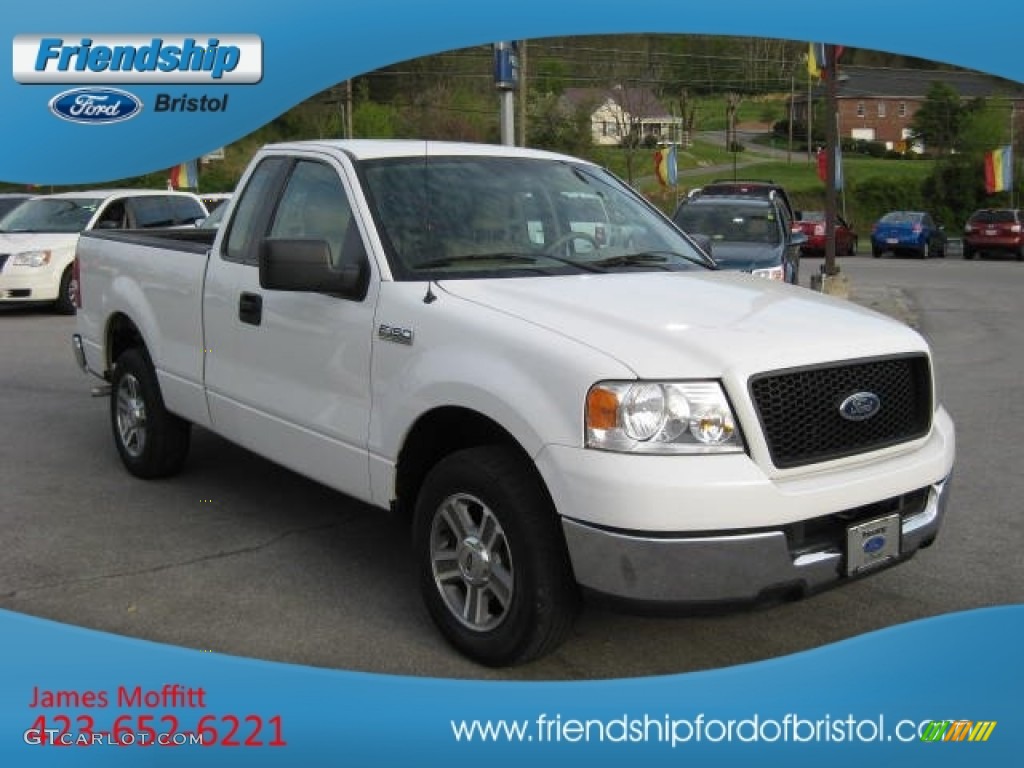 2005 F150 XLT Regular Cab - Oxford White / Tan photo #4