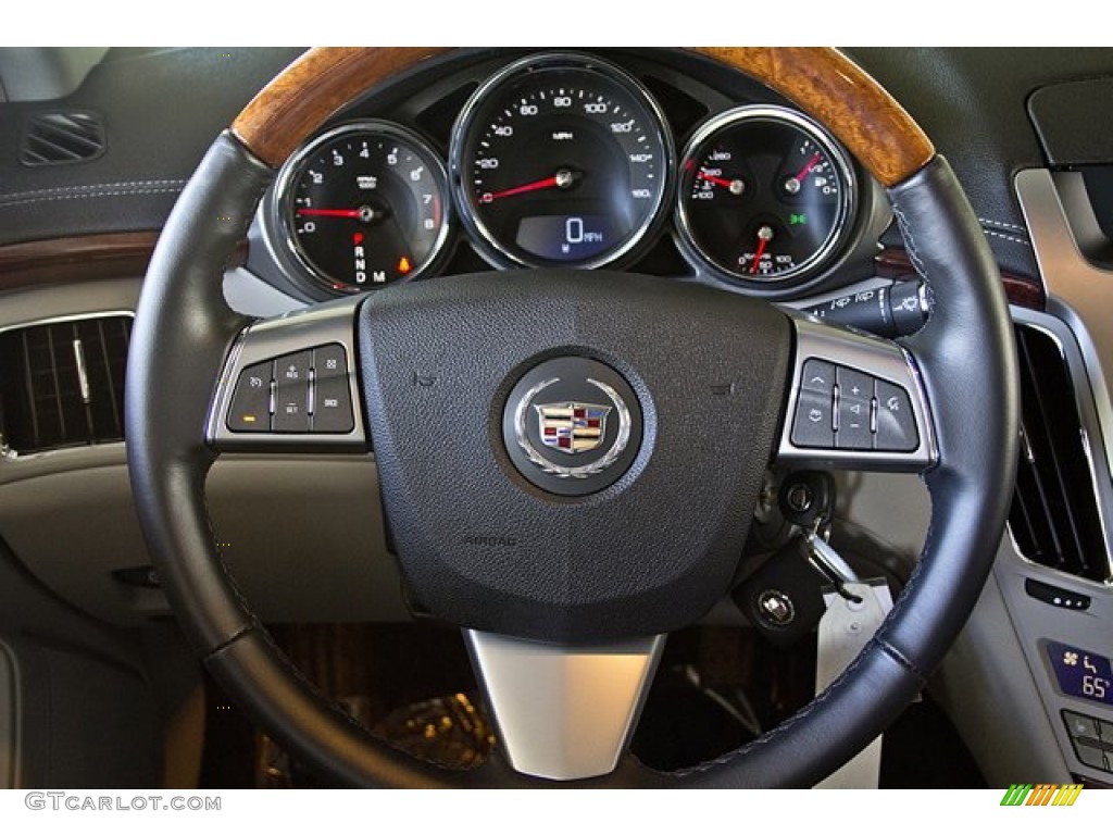 2011 Cadillac CTS 4 3.0 AWD Sport Wagon Light Titanium/Ebony Steering Wheel Photo #63620695