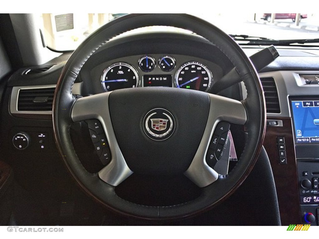 2011 Cadillac Escalade Premium AWD Ebony/Ebony Steering Wheel Photo #63621142