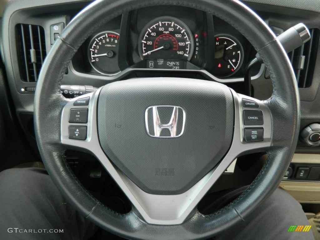 2009 Honda Ridgeline RTL Beige Steering Wheel Photo #63621565