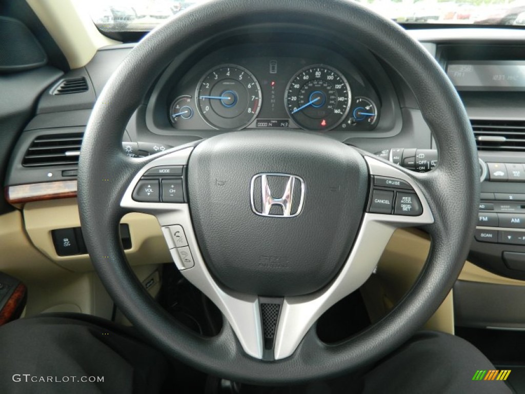 2012 Honda Accord Crosstour EX Ivory Steering Wheel Photo #63623287