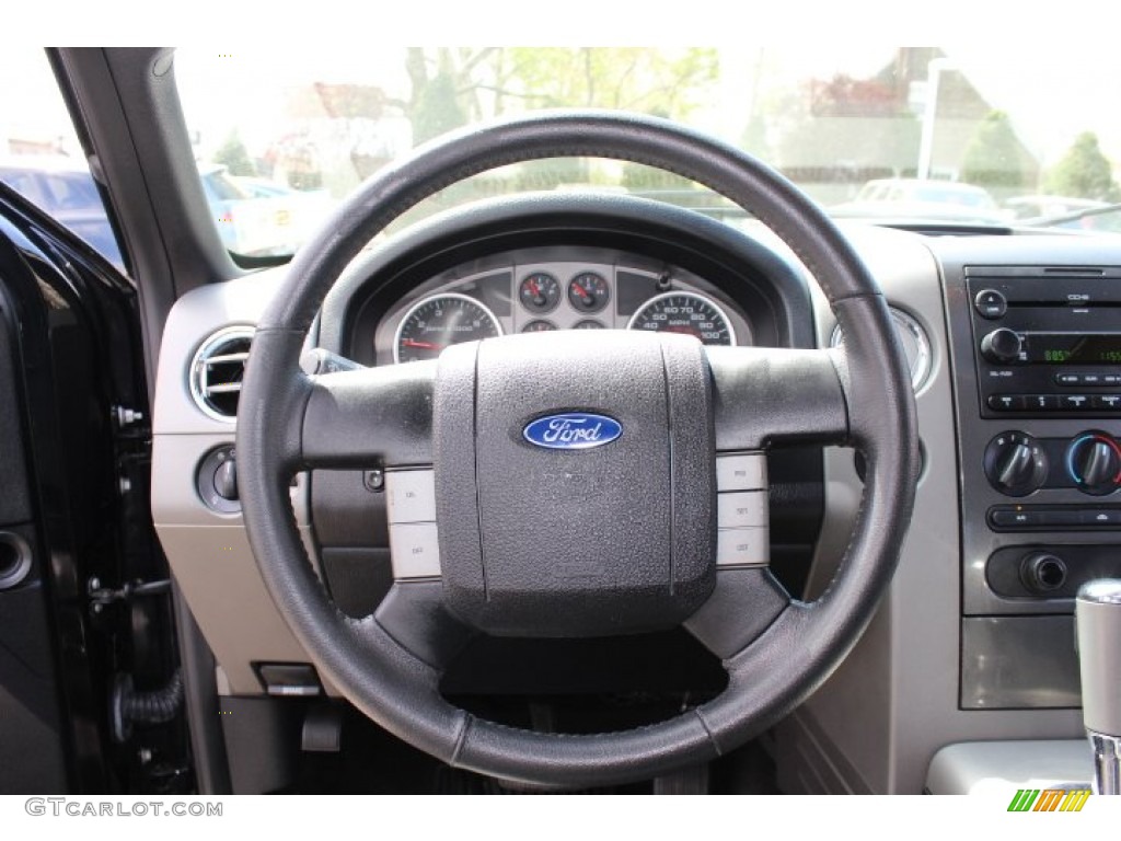 2006 Ford F150 FX4 SuperCrew 4x4 Black Steering Wheel Photo #63623473