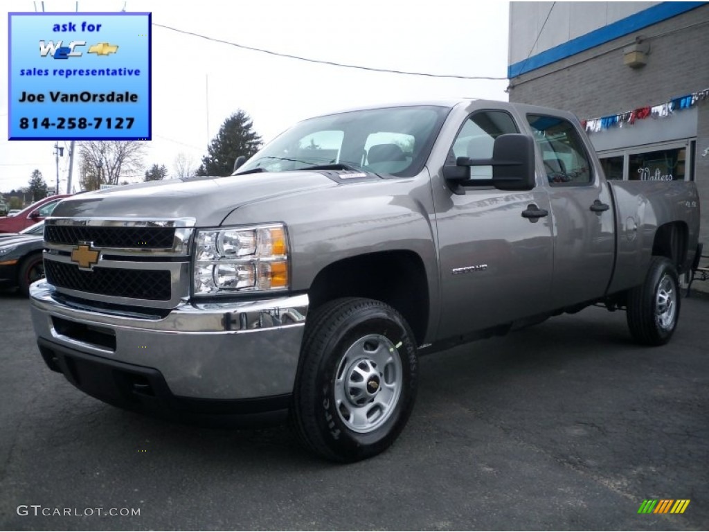 2012 Silverado 2500HD Work Truck Crew Cab 4x4 - Graystone Metallic / Dark Titanium photo #1