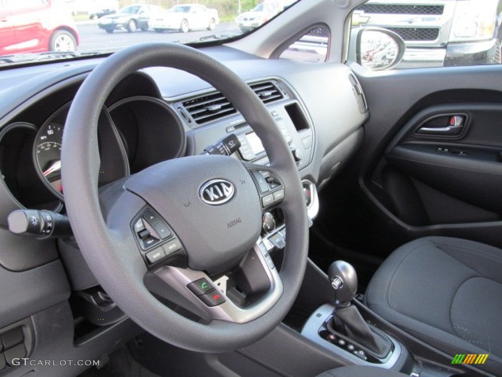 2012 Kia Rio EX Black Steering Wheel Photo #63624298