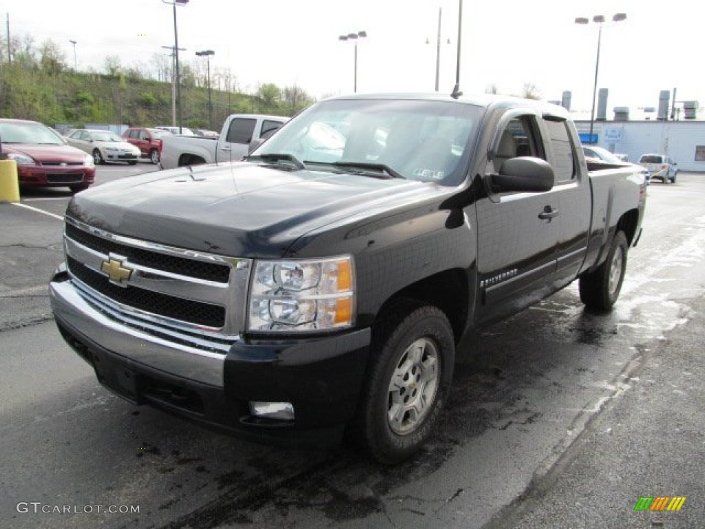 2007 Silverado 1500 LT Z71 Extended Cab 4x4 - Black / Tan photo #5