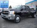 2012 Black Chevrolet Silverado 3500HD LT Crew Cab 4x4 Dually  photo #1