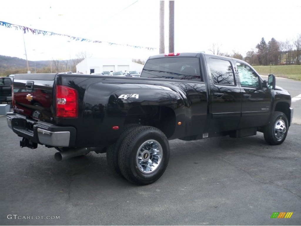 Black 2012 Chevrolet Silverado 3500HD LT Crew Cab 4x4 Dually Exterior Photo #63625213