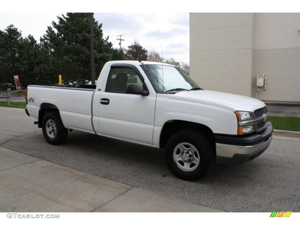 2003 Silverado 1500 LS Regular Cab 4x4 - Summit White / Dark Charcoal photo #13