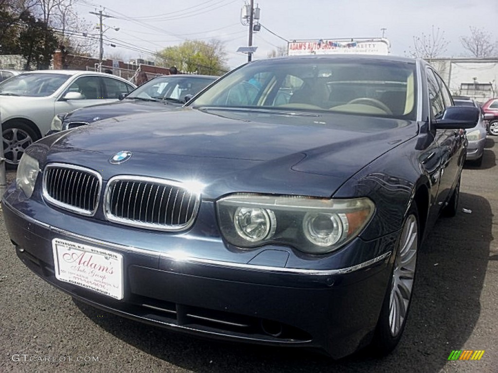 2003 7 Series 745Li Sedan - Orient Blue Metallic / Dark Beige/Beige III photo #2
