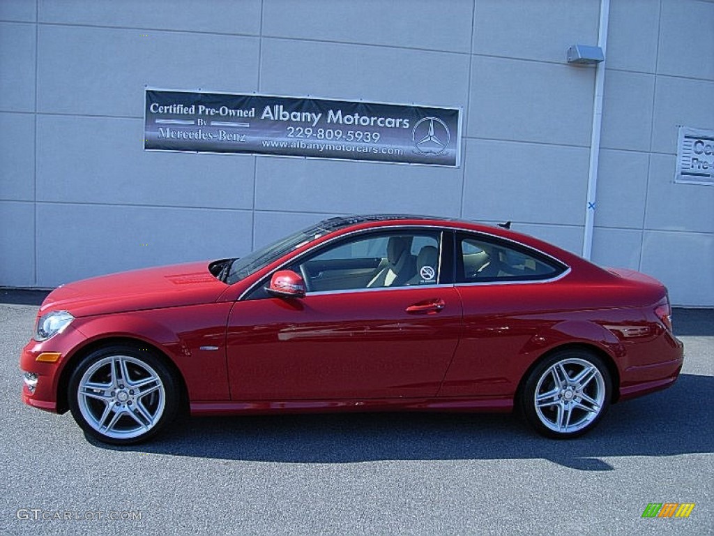 2012 C 250 Coupe - Mars Red / Almond Beige photo #1
