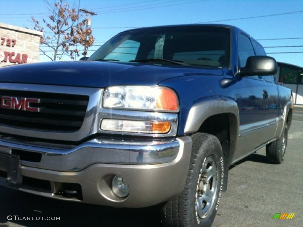 2003 Sierra 1500 SLE Extended Cab 4x4 - Marine Blue Metallic / Dark Pewter photo #5