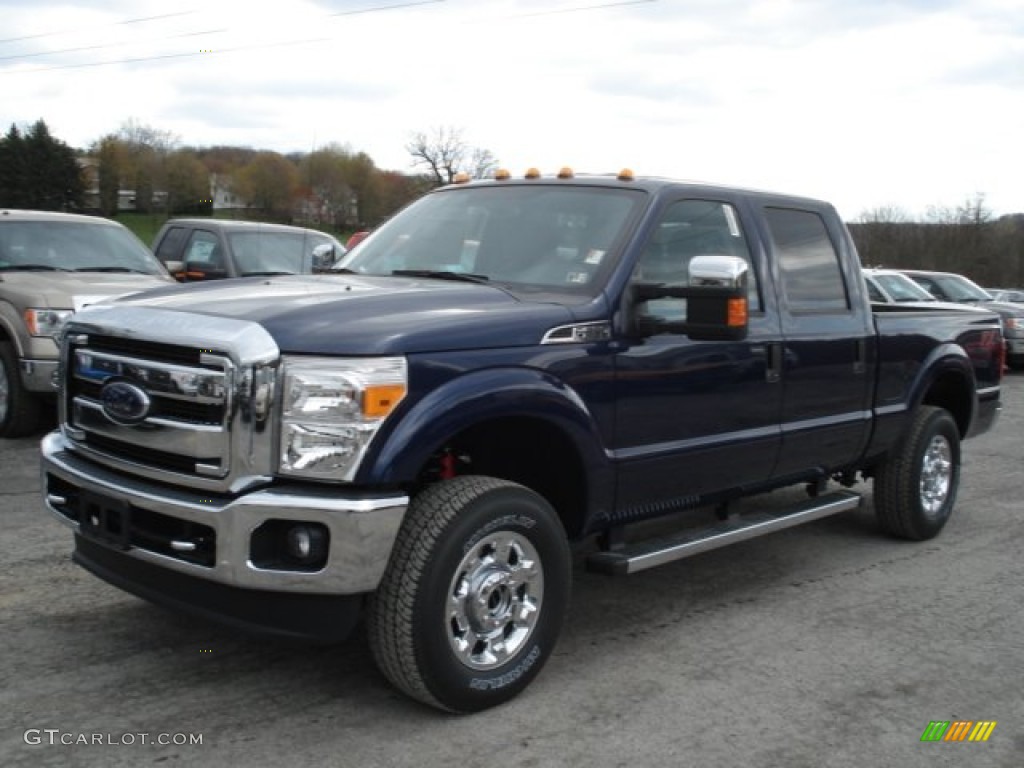 2012 F250 Super Duty XLT Crew Cab 4x4 - Dark Blue Pearl Metallic / Steel photo #4