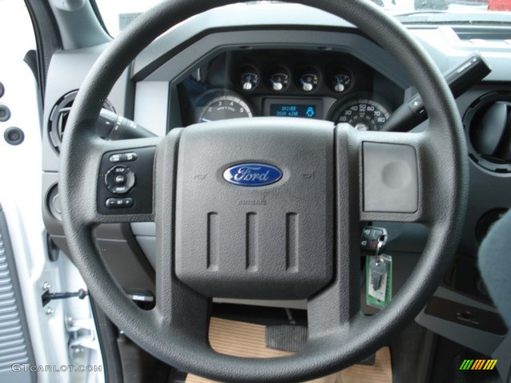 2012 Ford F350 Super Duty XL SuperCab 4x4 Commercial Steel Steering Wheel Photo #63636214