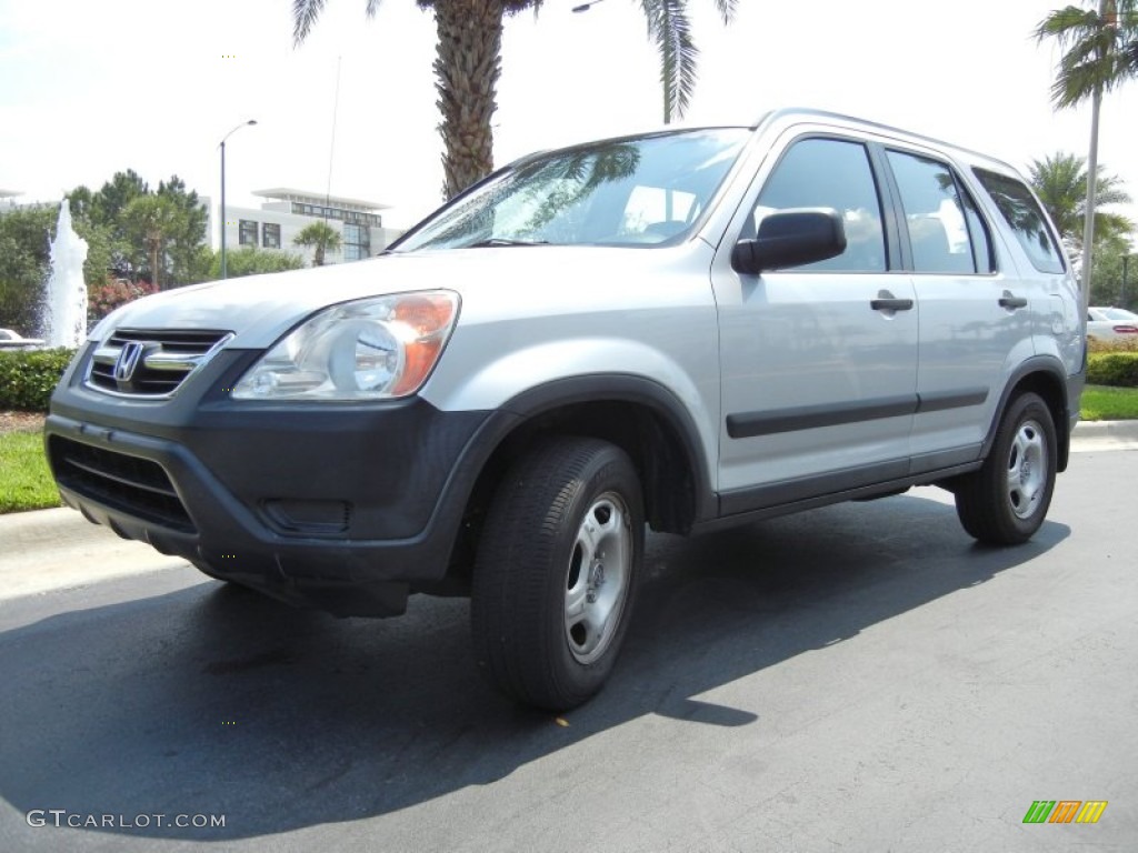 2002 CR-V LX - Satin Silver Metallic / Black photo #2