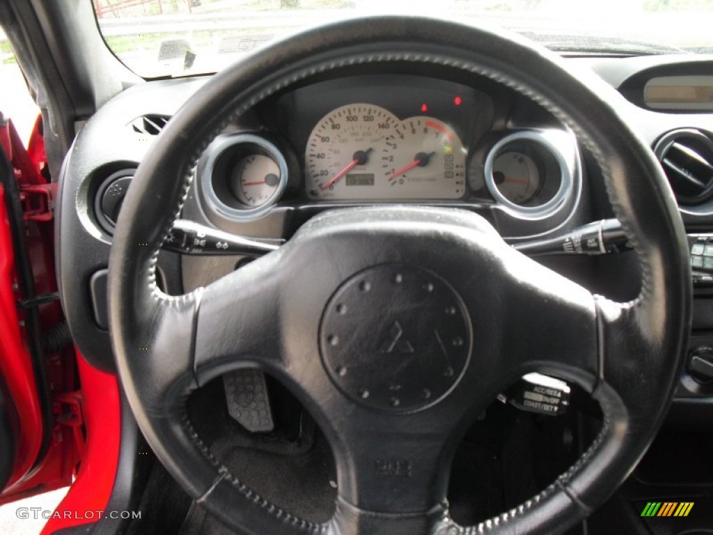 2001 Mitsubishi Eclipse GS Coupe Black Steering Wheel Photo #63640582