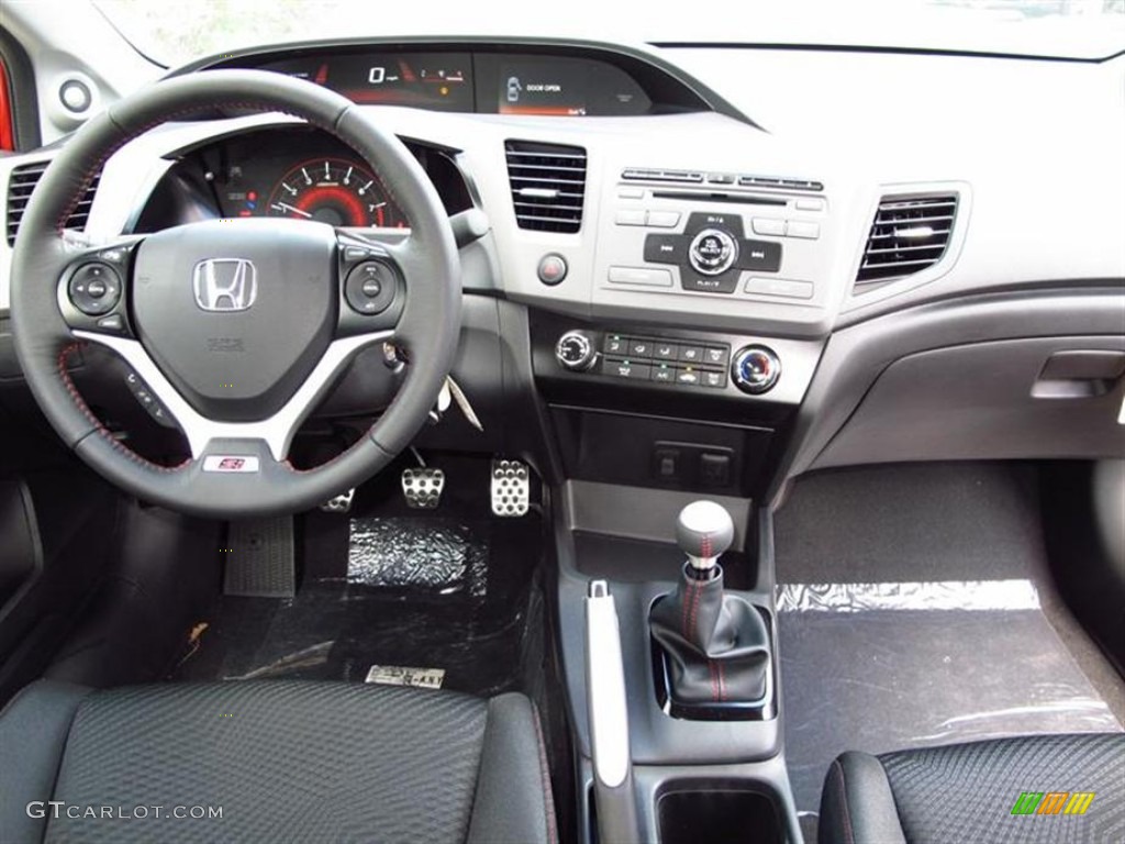 2012 Honda Civic Si Coupe Black Dashboard Photo #63642782