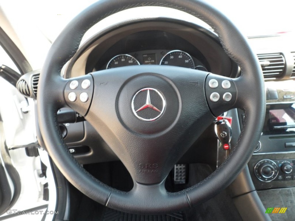 2007 Mercedes-Benz C 230 Sport Black Steering Wheel Photo #63650101