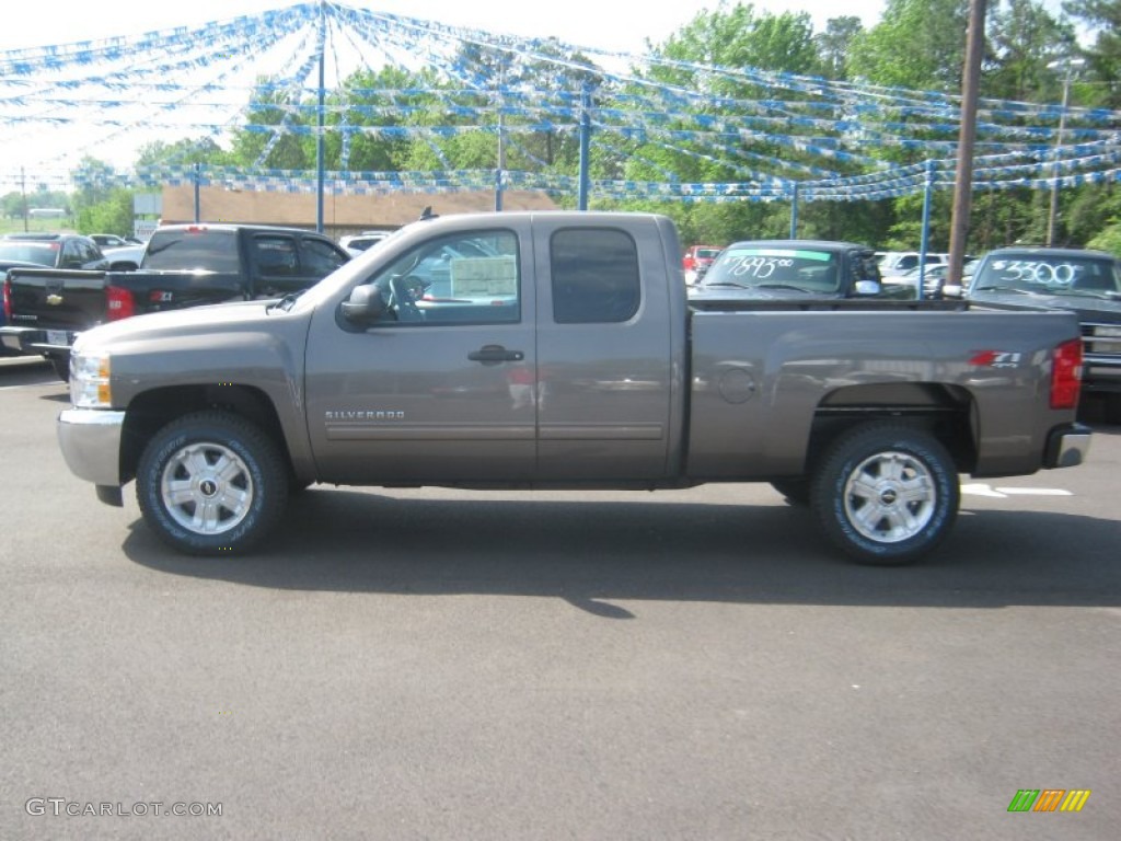 2012 Silverado 1500 LT Extended Cab 4x4 - Mocha Steel Metallic / Light Titanium/Dark Titanium photo #2