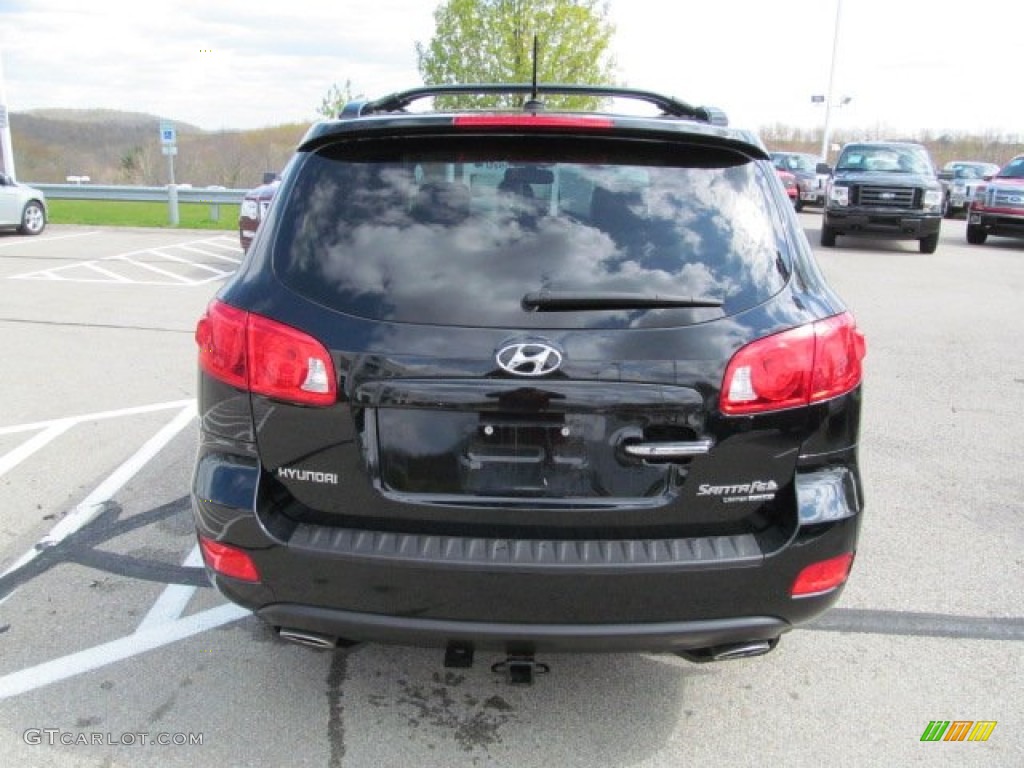 2009 Santa Fe Limited 4WD - Ebony Black / Beige photo #8