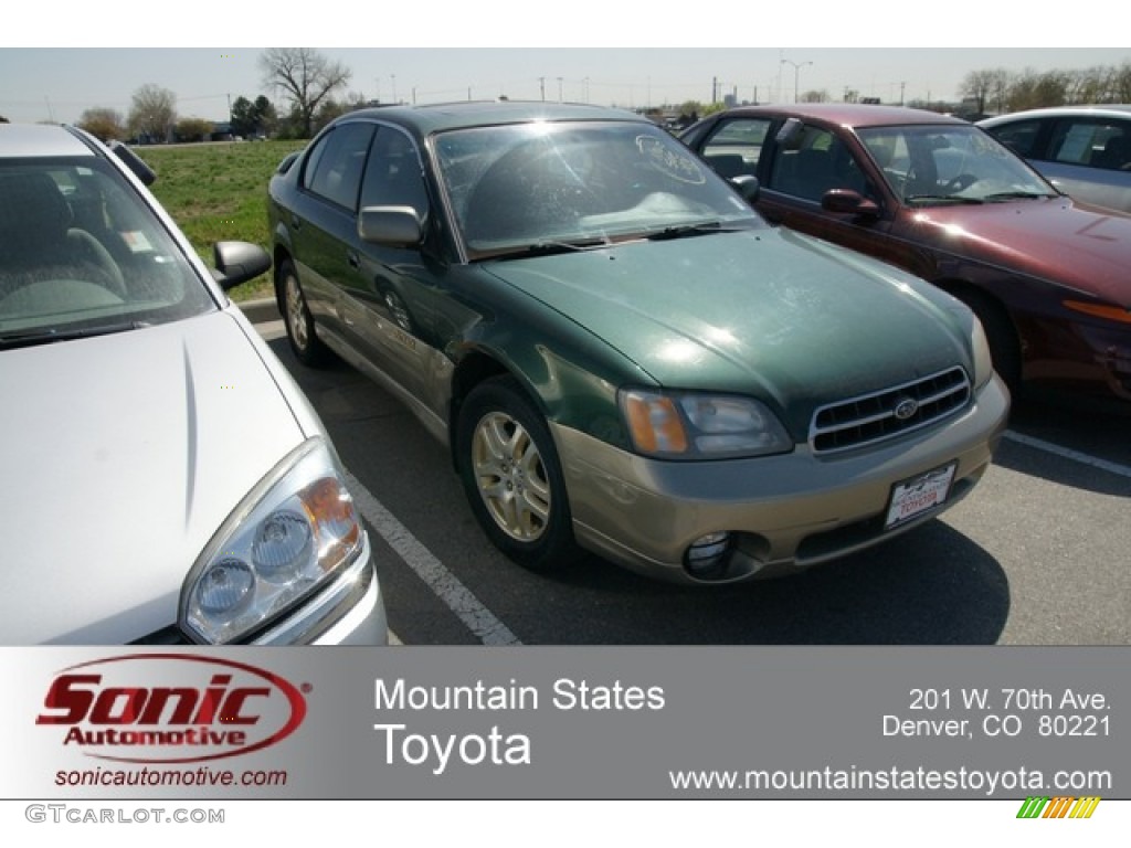 2000 Outback Limited Sedan - Timberline Green Pearl / Black photo #1