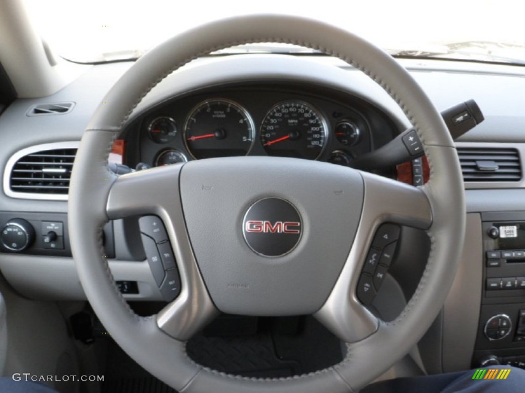 2012 GMC Sierra 2500HD SLT Crew Cab 4x4 Dark Titanium/Light Titanium Steering Wheel Photo #63662173