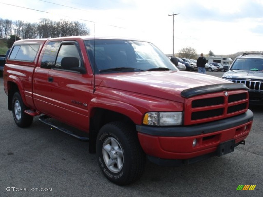 1998 Ram 1500 Sport Extended Cab 4x4 - Flame Red / Black photo #3