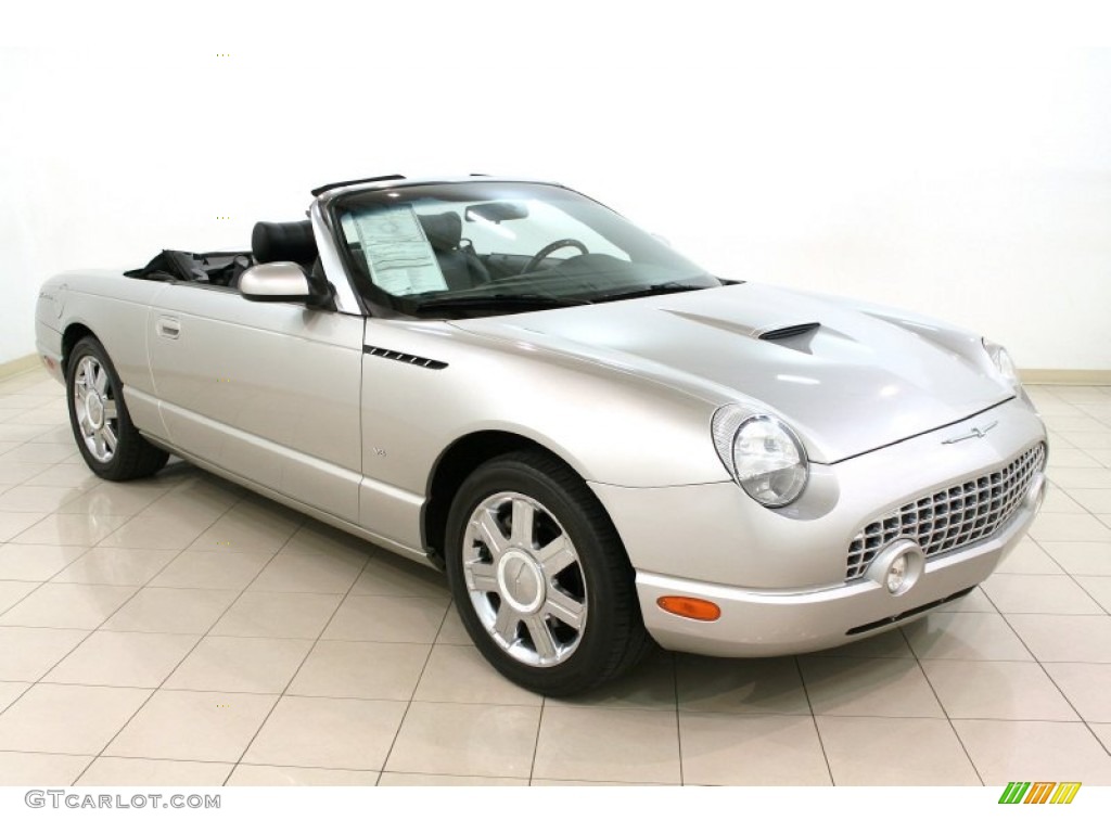 Platinum Silver Metallic 2004 Ford Thunderbird Premium Roadster Exterior Photo #63666205
