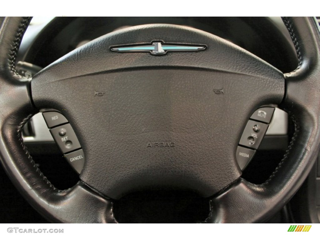 2004 Ford Thunderbird Premium Roadster Black Ink Steering Wheel Photo #63666325