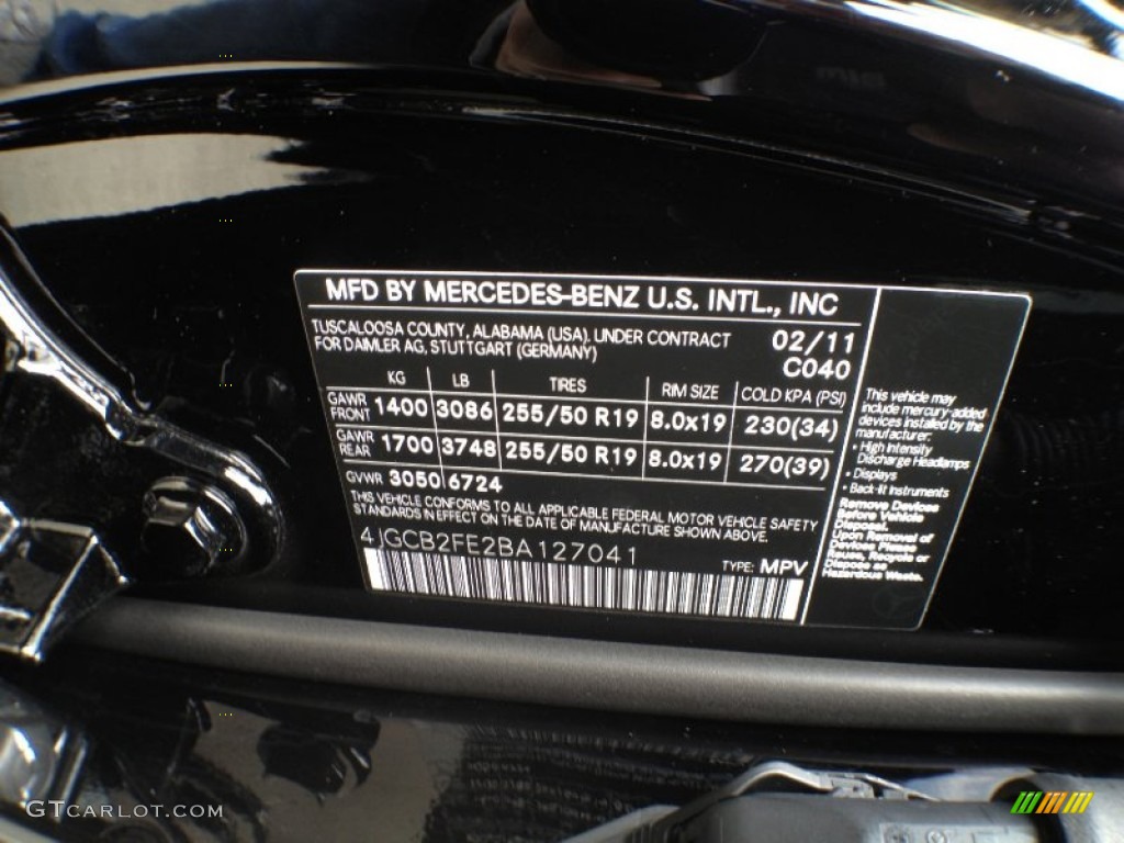 2011 R Color Code 040 for Black Photo #63668780