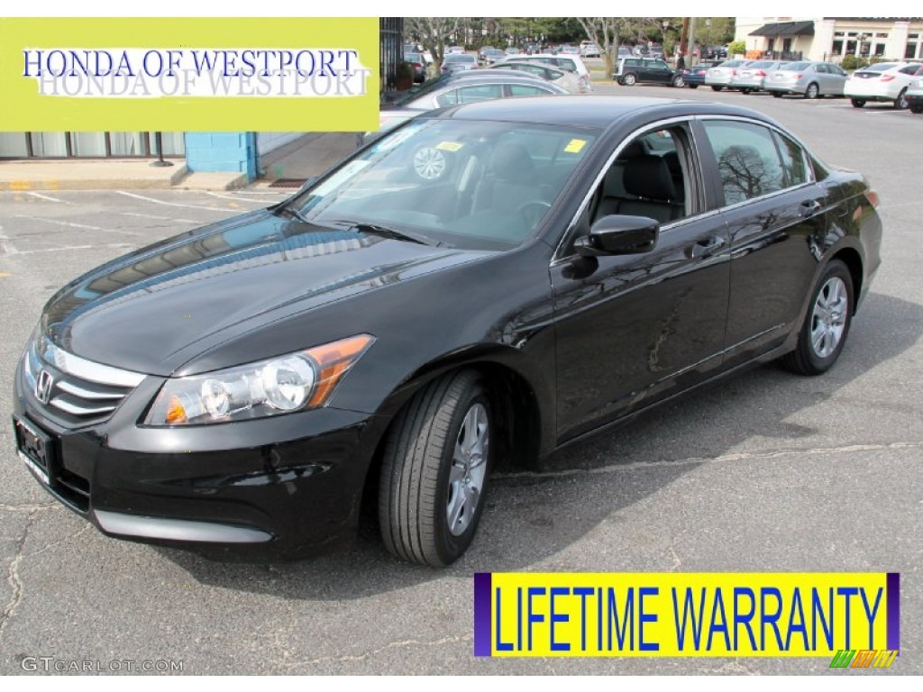 2011 Accord SE Sedan - Crystal Black Pearl / Black photo #1