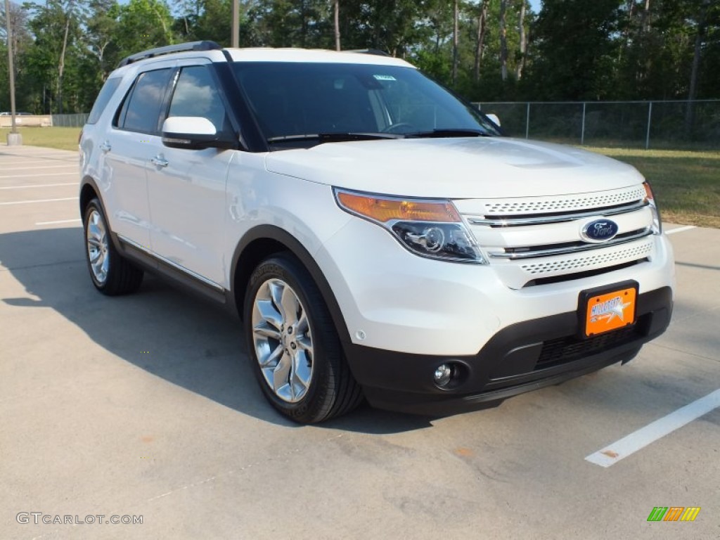 2013 Explorer Limited - White Platinum Tri-Coat / Charcoal Black photo #1