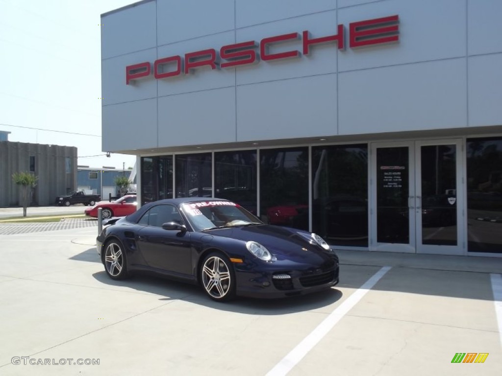 2008 911 Turbo Cabriolet - Midnight Blue Metallic / Natural Brown photo #1