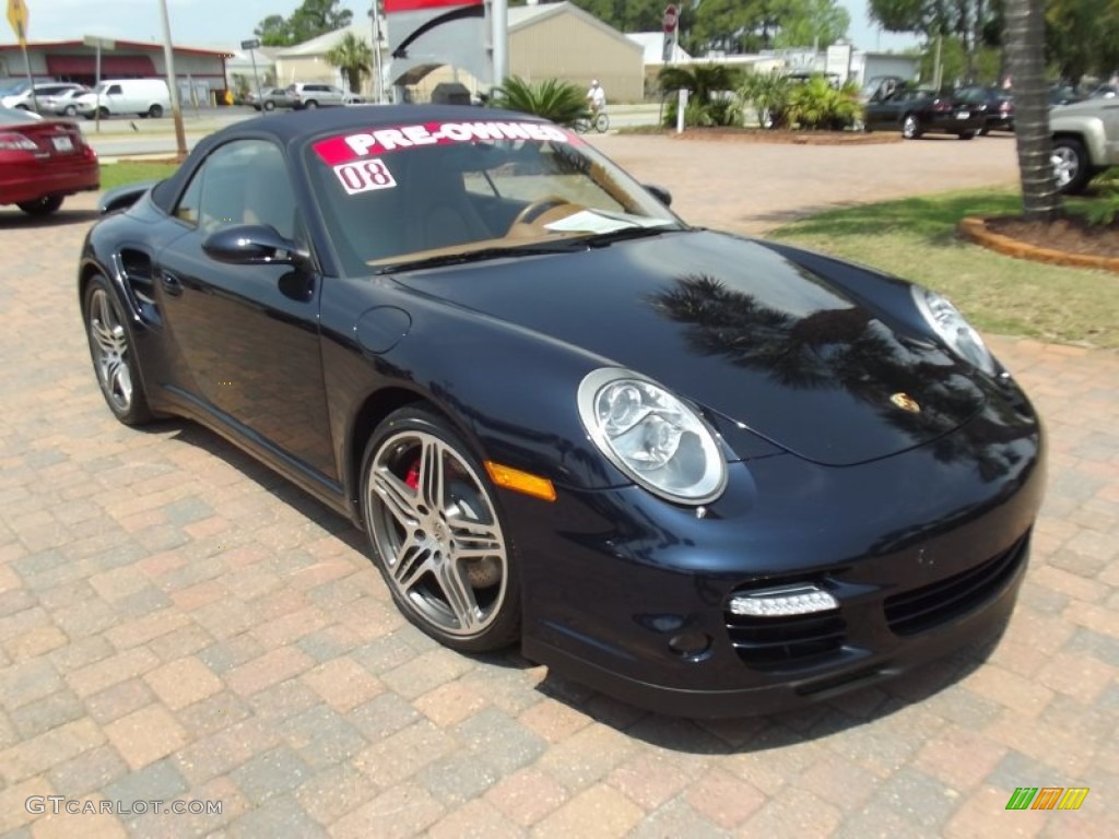 Midnight Blue Metallic 2008 Porsche 911 Turbo Cabriolet Exterior Photo #63678159