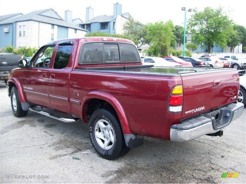 2001 Tundra Limited Extended Cab - Sunfire Red Pearl / Oak photo #13