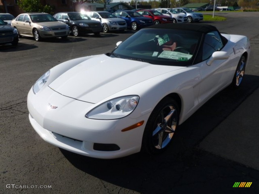 2012 Corvette Convertible - Arctic White / Red photo #3