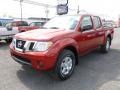 2012 Lava Red Nissan Frontier SV Crew Cab 4x4  photo #3