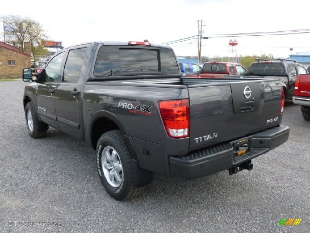 Smoke Gray 2012 Nissan Titan Pro-4X Crew Cab 4x4 Exterior Photo #63681111