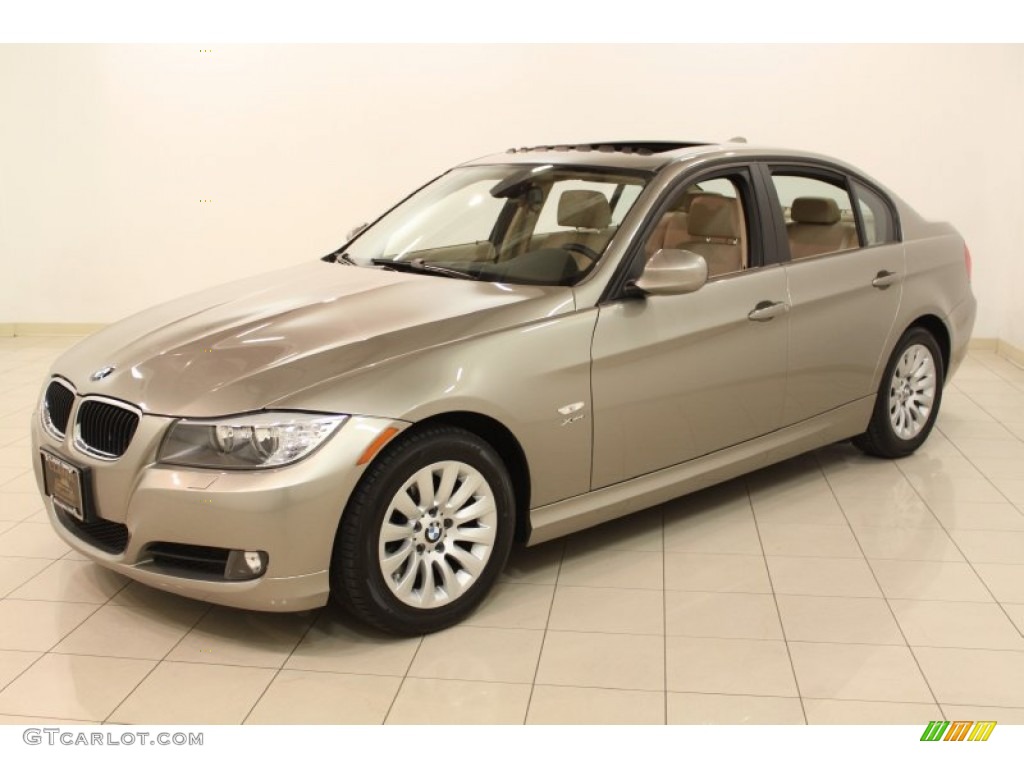 2009 3 Series 328xi Sedan - Platinum Bronze Metallic / Beige photo #3