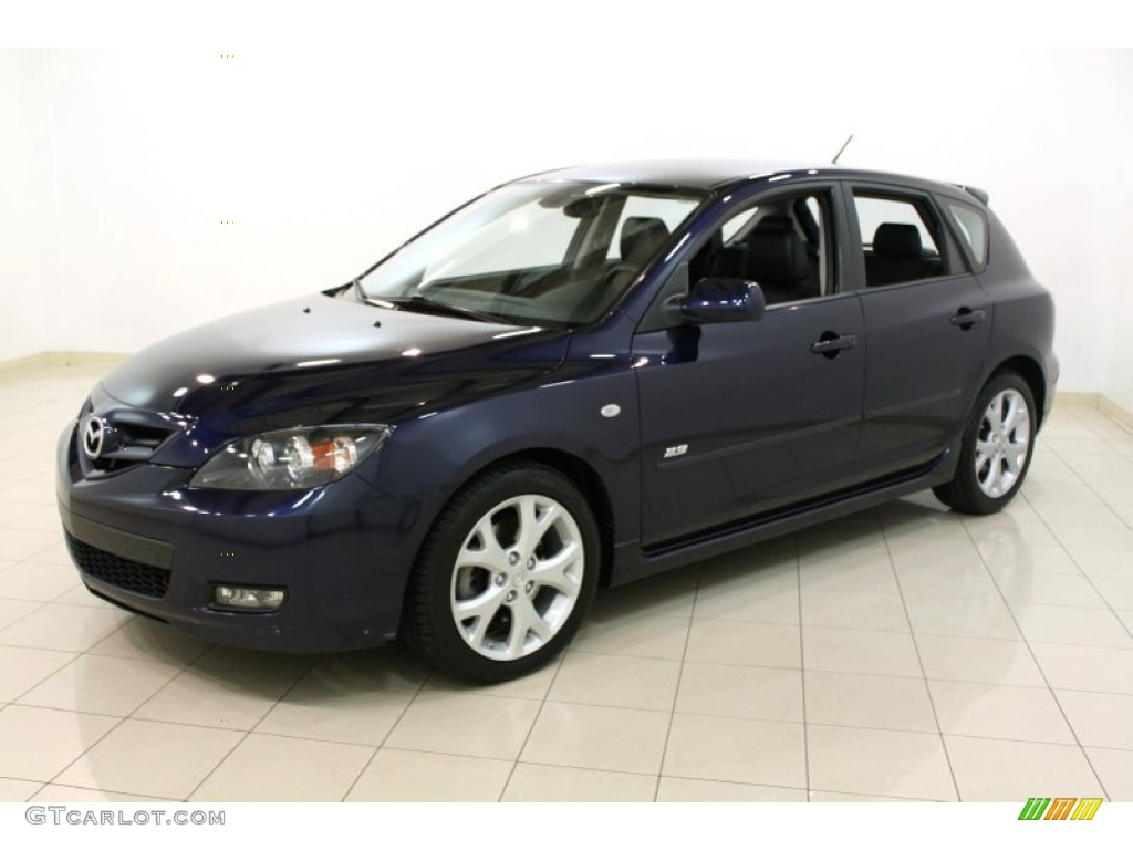 Stormy Blue Mica 2008 Mazda MAZDA3 s Grand Touring Hatchback Exterior Photo #63683388