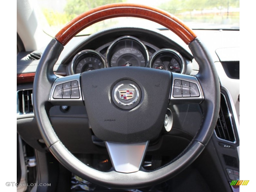 2011 Cadillac CTS 3.0 Sedan Ebony Steering Wheel Photo #63685578