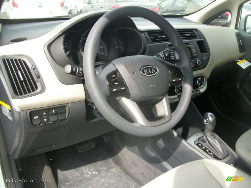 2012 Kia Rio LX Gray Steering Wheel Photo #63689376