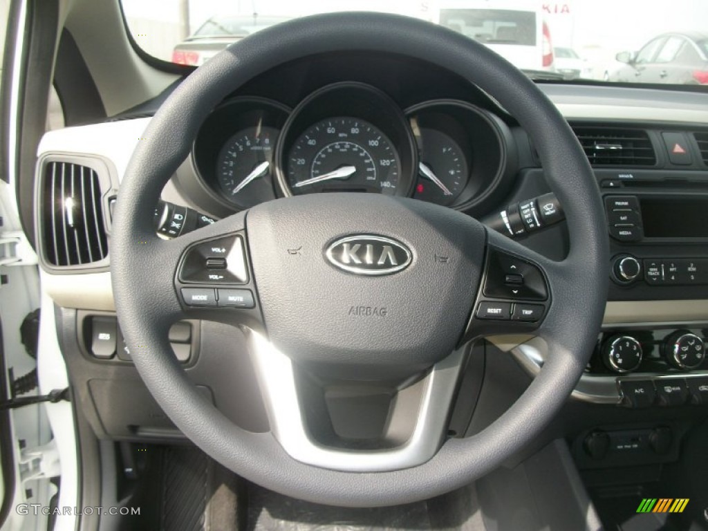2012 Kia Rio LX Gray Steering Wheel Photo #63689427