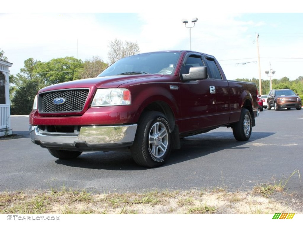 2004 F150 XLT SuperCab - Dark Toreador Red Metallic / Medium/Dark Flint photo #1